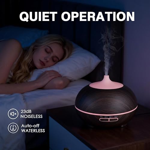 Miniatura 5 de Difusor de aceite esencial de gran capacidad de 18.6 fl oz con 6 juegos de aceites esenciales, humidificador de aire ultrasónico de aromaterapia con