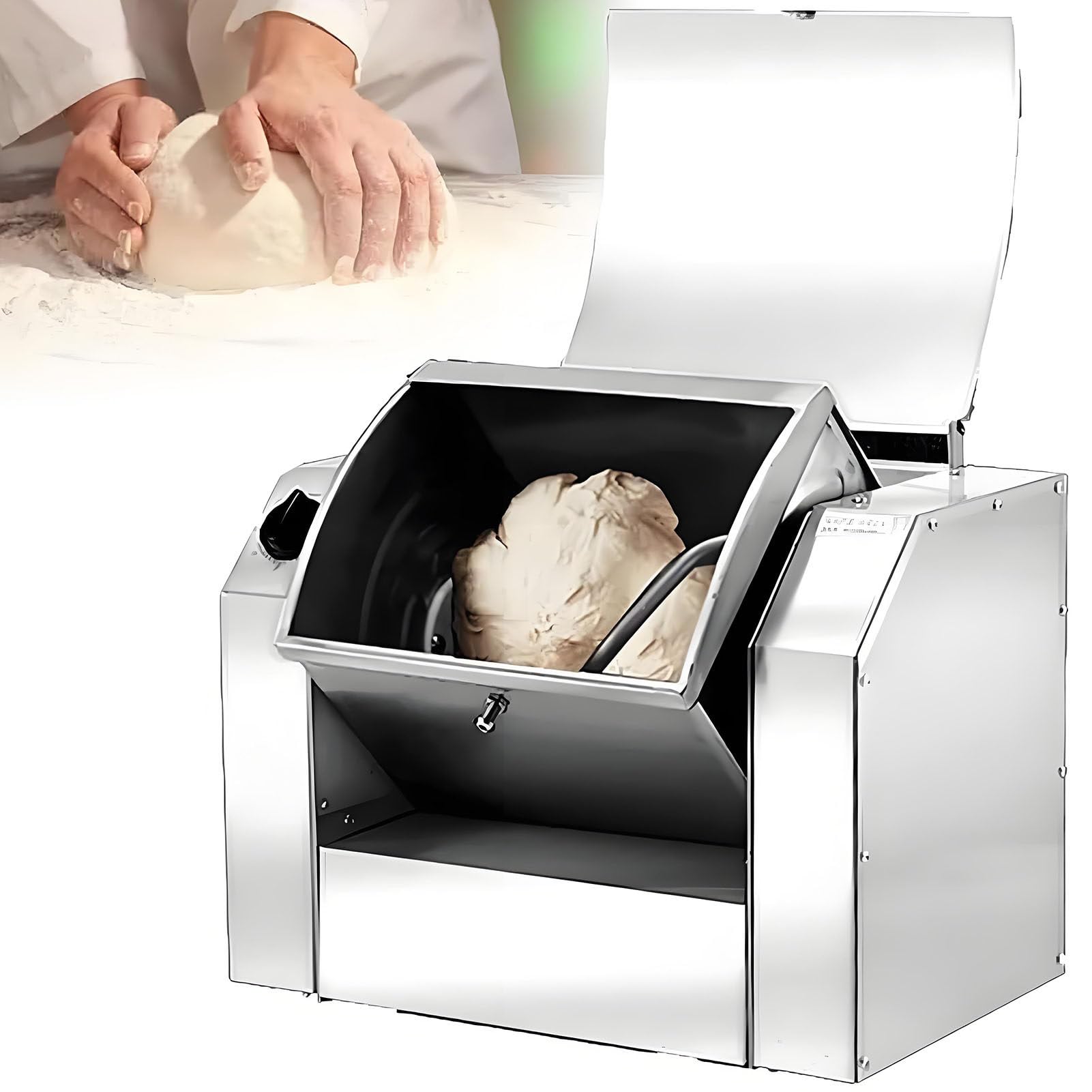 SHENGSHIYU Commercial Dough Mixer, 3KG, 5KG, 7KG, 8.5KG Stainless Steel Kneading Capacity Flour Mixer, Dual Rotating Electric Kitchen Food Dough Mixer Machine for Pasta Noodle Pizza Making 10kg