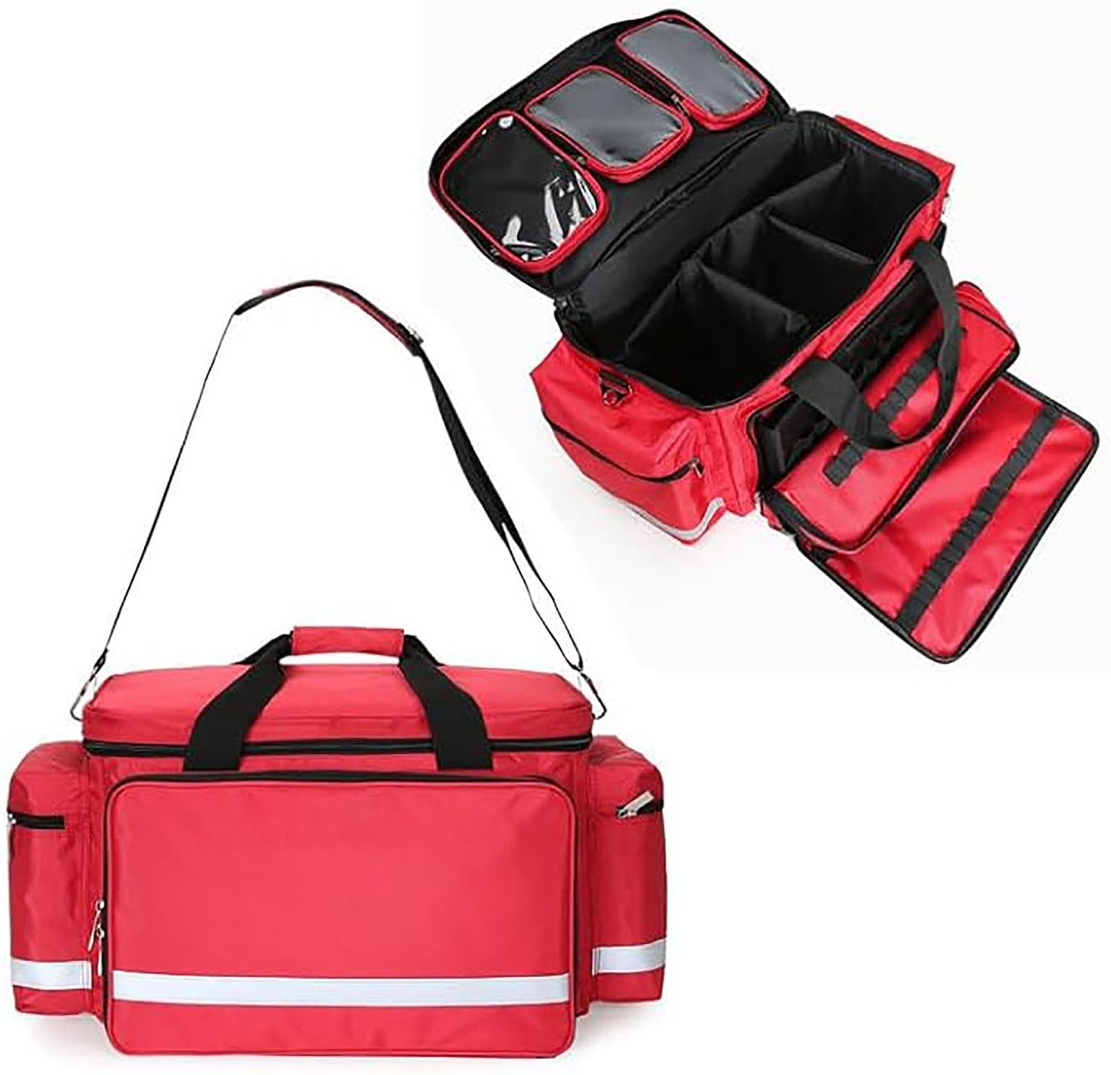 Erste-Hilfe-Tasche, Medizinische Notfalltasche für Reisen, leere große Kapazität Outdoor wasserdicht Notfall Rettung Kit, mit reflektierenden Streifen, für Camping Wandern Kindertagesstätte im Freien(