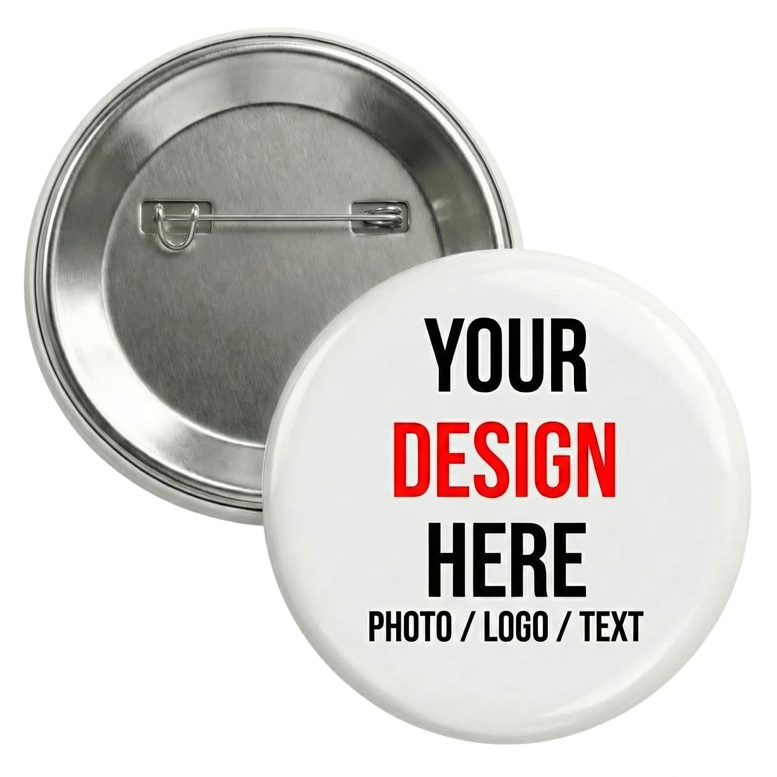 Monkey Duo: Custom Pins - Personalized Buttons with Your Photo, Logo, or Text - Made with USA Parts for Memorials & Campaigns