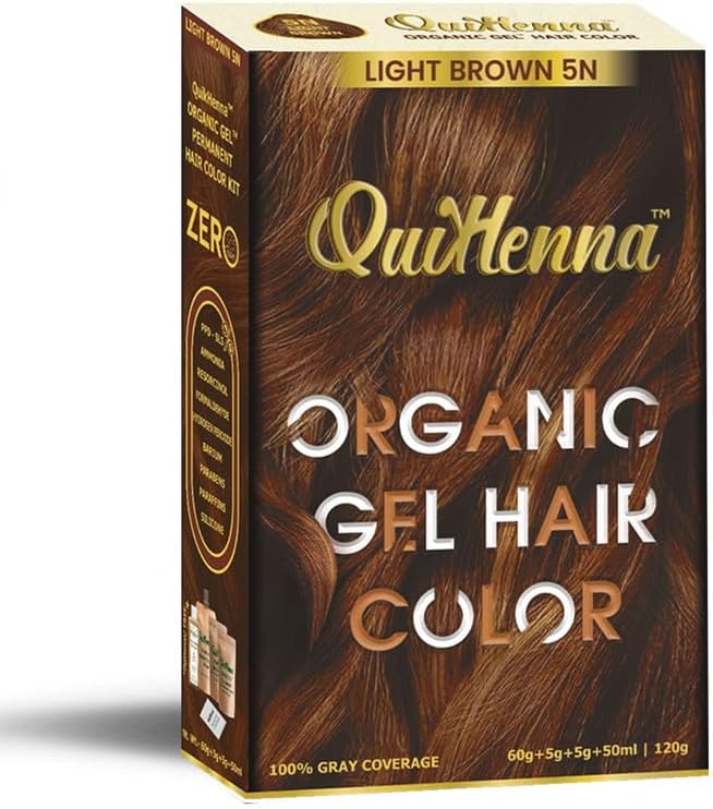 Damage Free Hypo Allergenic Organic Gel Hair Color 5N Light Brown 120ml