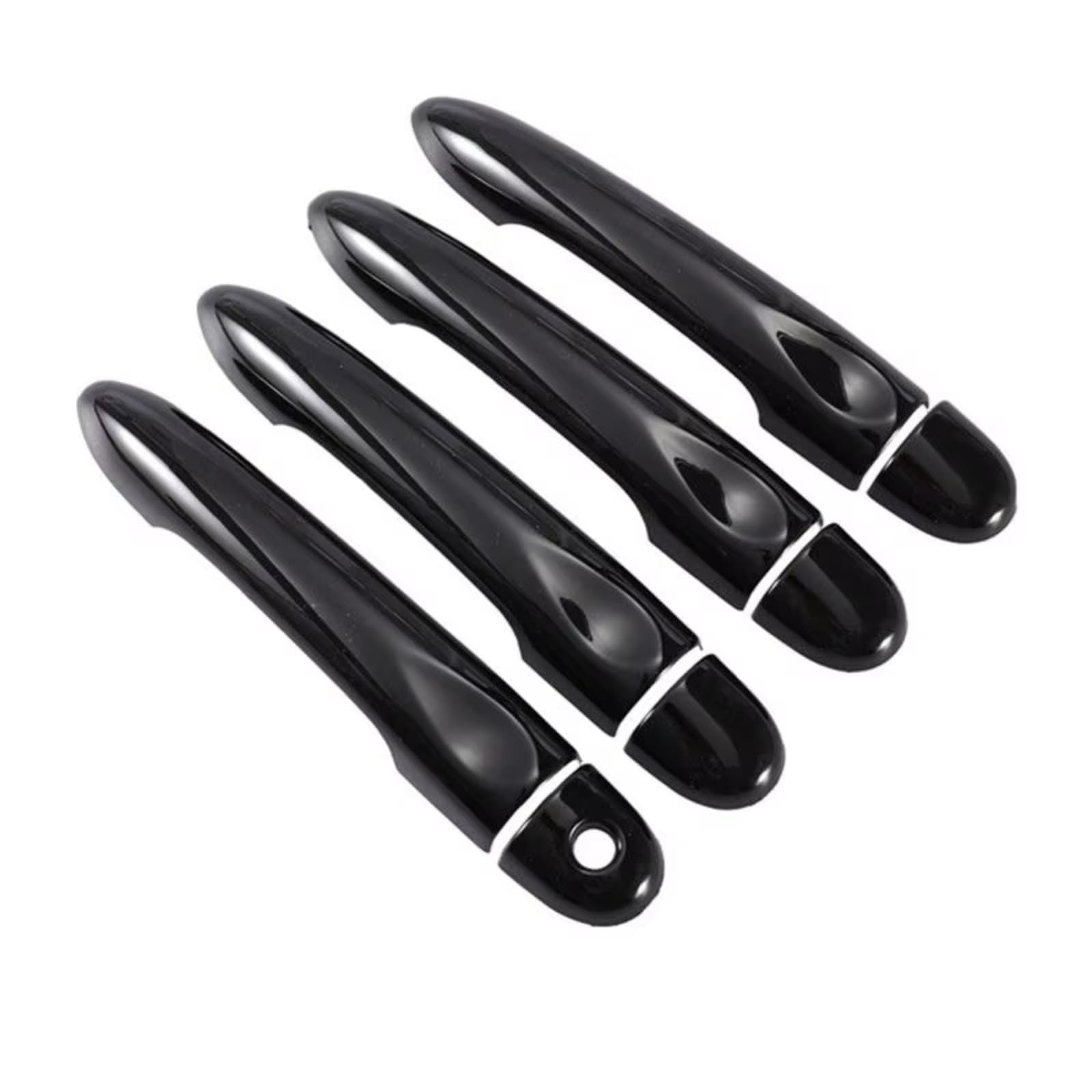 Woliiexz Black Exterior Door Handle Cap Compatible With Smart For Forfour 2014 2015 2016 2017 2018 2019 Abs Glossy Carbon Fiber Exterior Door Handle Cover(Black)