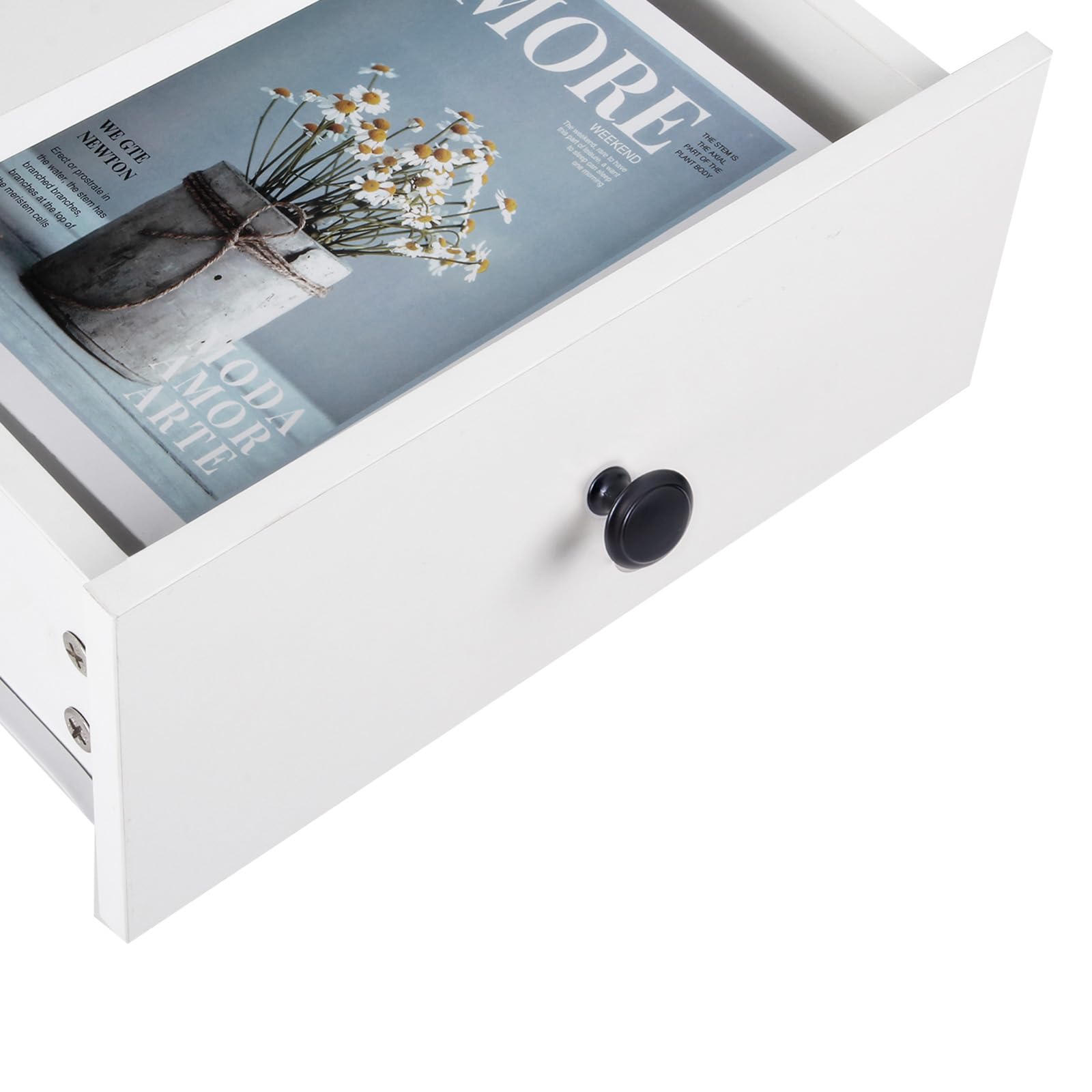 SogesHome Tavolino consolle Kosole classico da corridoio bianco con cassetti e ripiano aperto per la conservazione (NT-W-3)