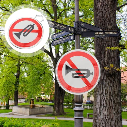 Panneau interdiction de klaxonner résistant aux intempéries pour signalisation extérieure - 5