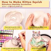 Vista 9 de Molde de silicona para gatos Taba Squishy, resina, vela, manualidades, gatito grande de 5 pulgadas