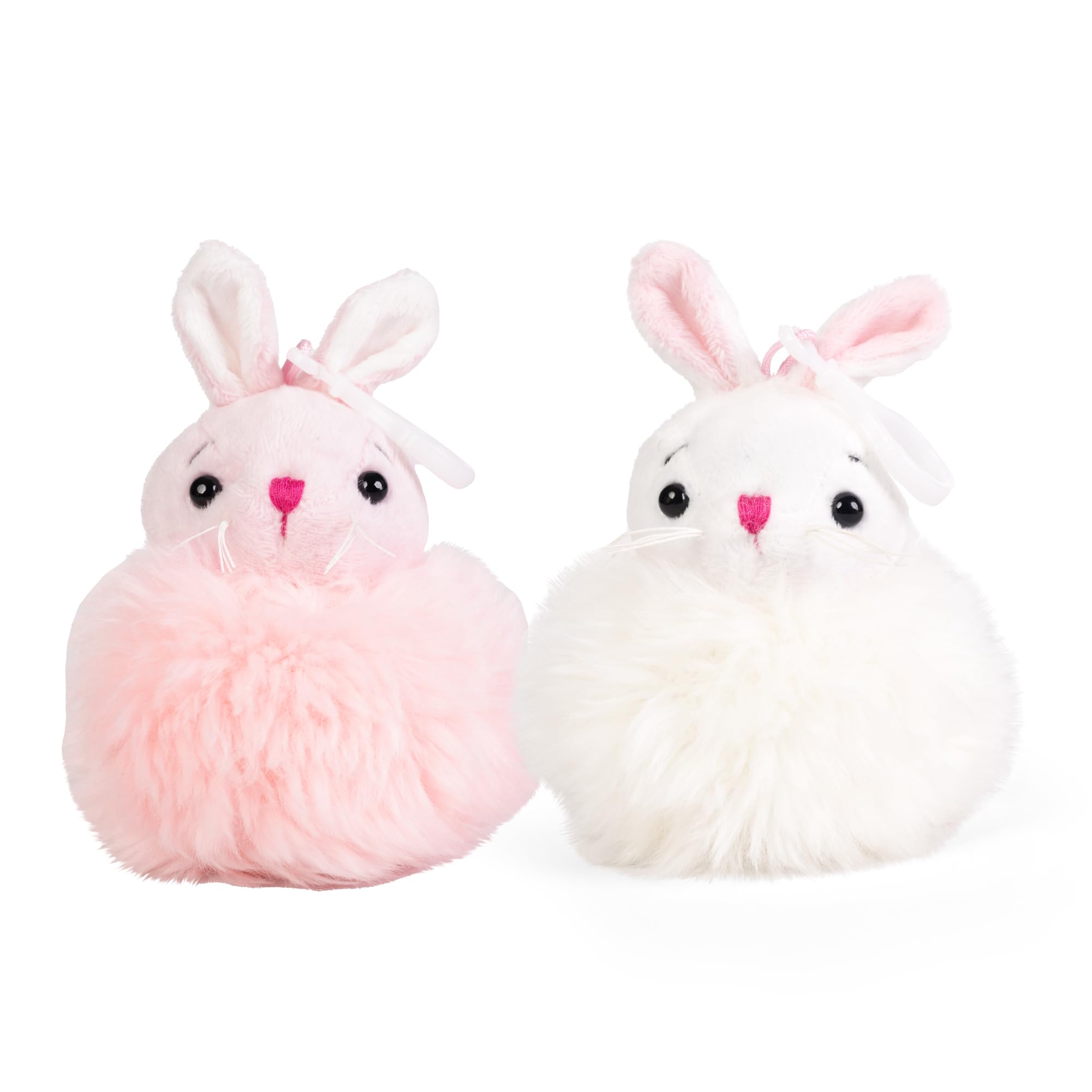 Living Nature Little Clips Bunny Pom Poms Plush Toy| Cute Soft Toy Keyring Gift for Kids