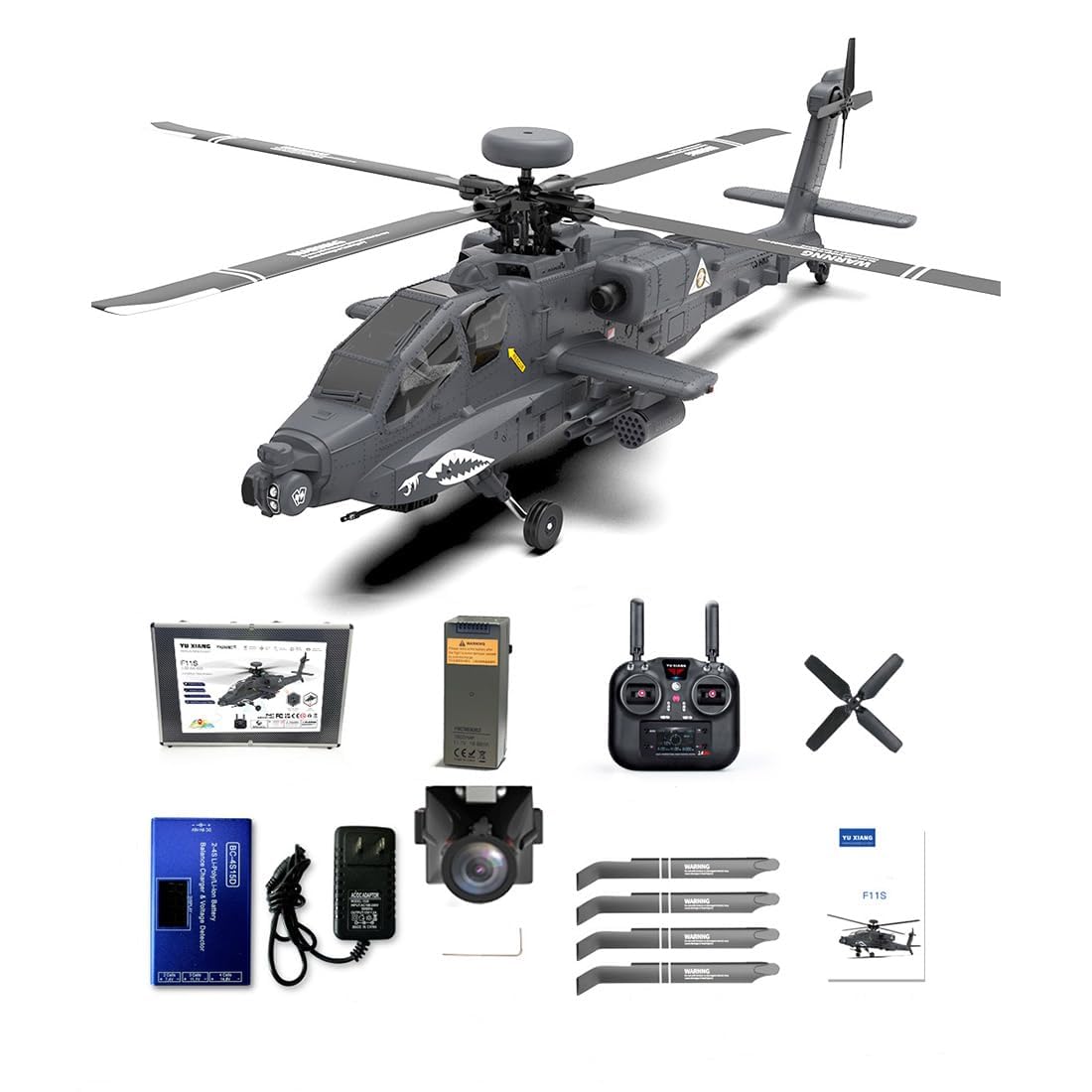 Helikoptery RC dla dorosłych, F11-S AH64 6CH pozycjonowanie GPS 3D helikopter kaskaderski zdalnie sterowany samolot elektryczny model samolotu wojskowego z konstrukcją bez rozporka i