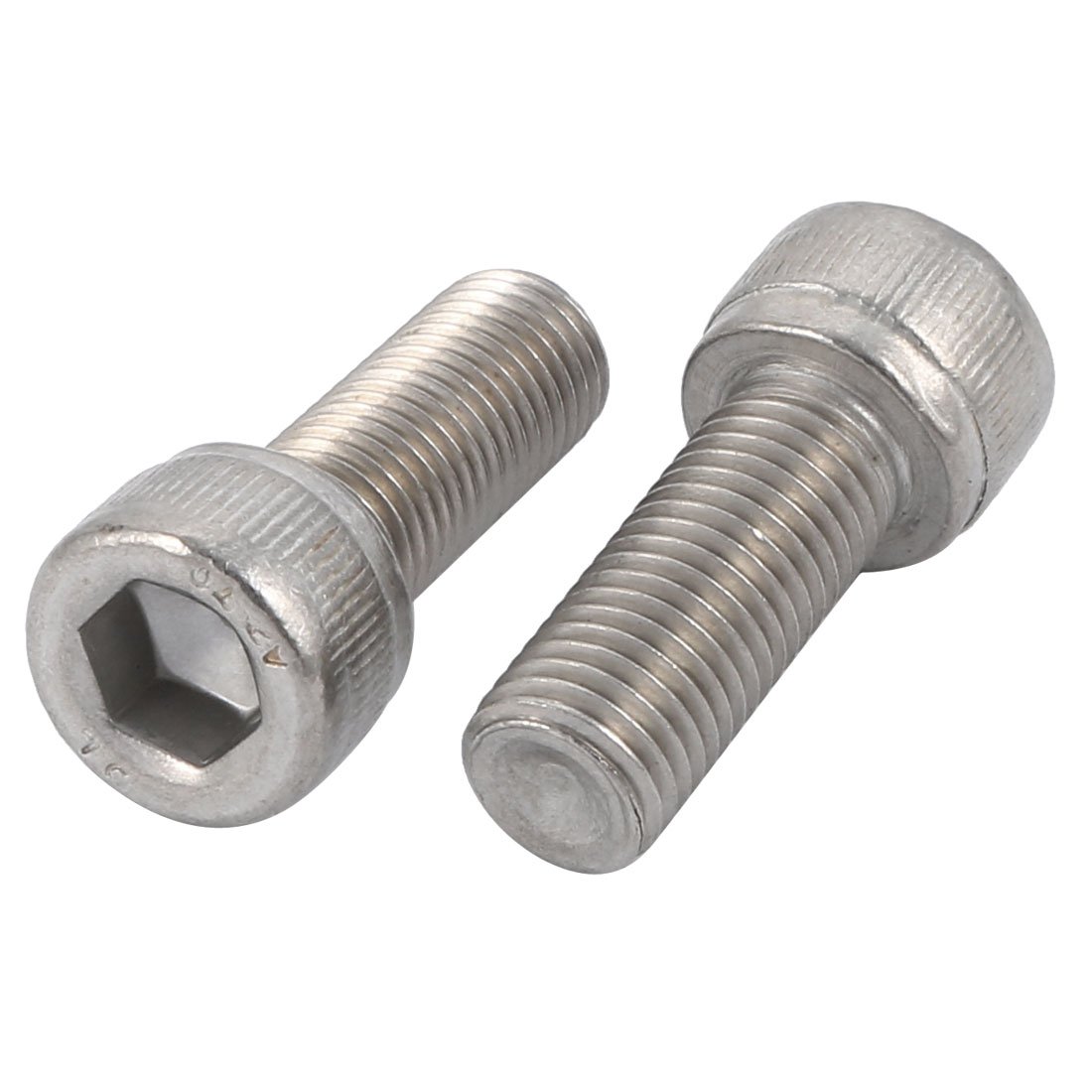 Sourcing Map Silver Tone Sourcingmap M10x25mm 1.25Mm Pitch 304 Stainless Steel Hex Socket Head Cap Screws Bolts 2Pcs
