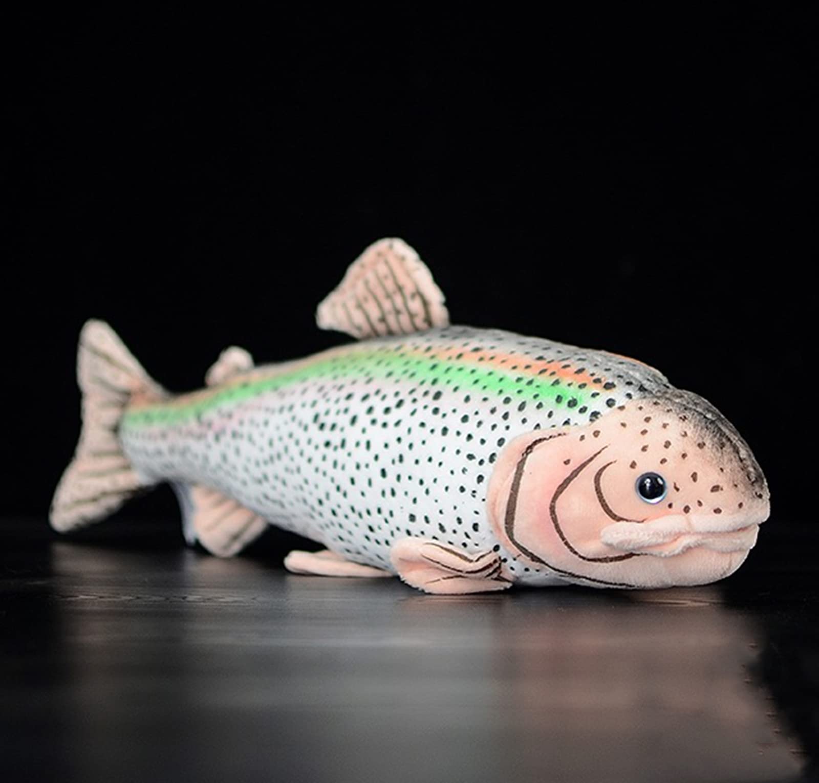 Simulation Rainbow Trout Plush Toy - 17”Realistic Colorful Rainbow Trout Fish Plush Stuffed Toys Figure, Super Soft Depth Ocean Animals Plush Dolls for Kids Stuffed Model Toys, Gifts for Kids