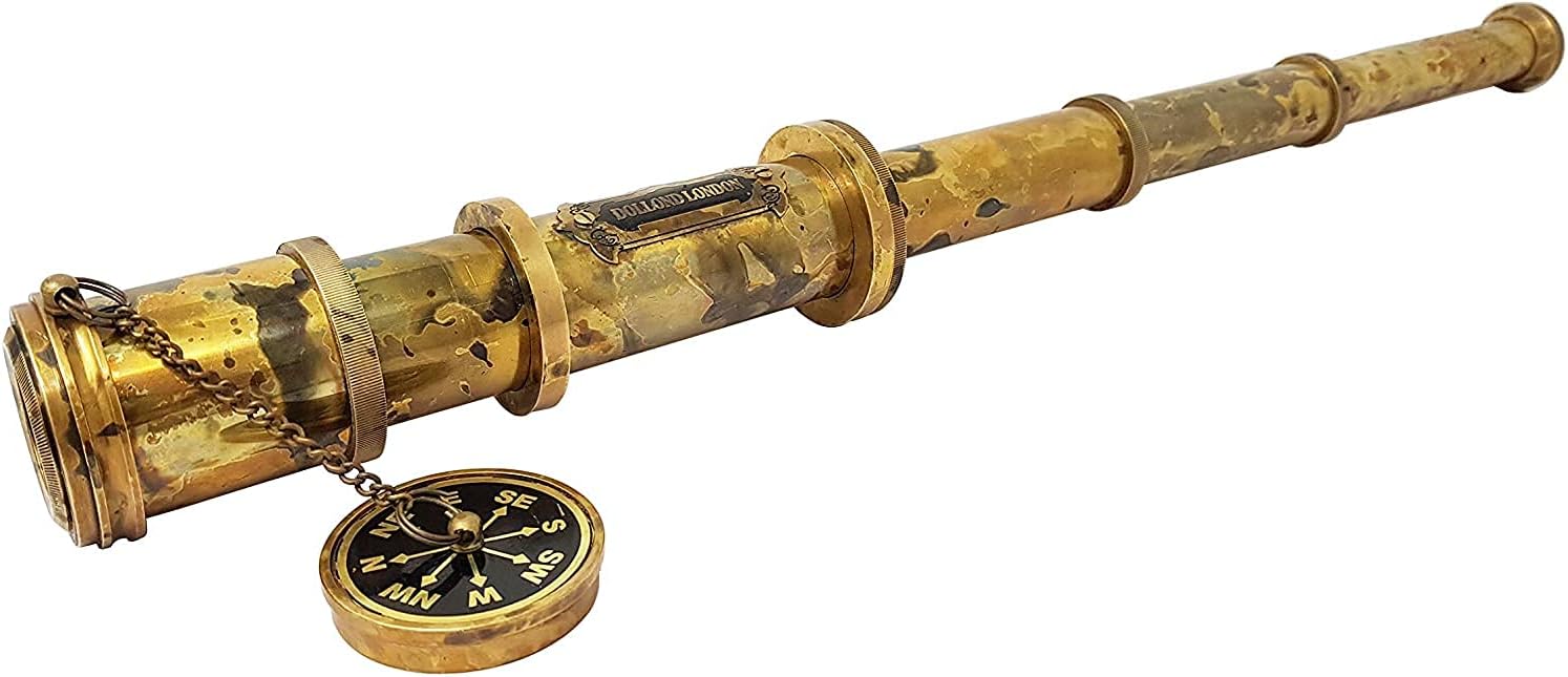 Functional Telescope Brass Made Glass Optics and High Magnfication Mini Telescope Handheld Antique Style