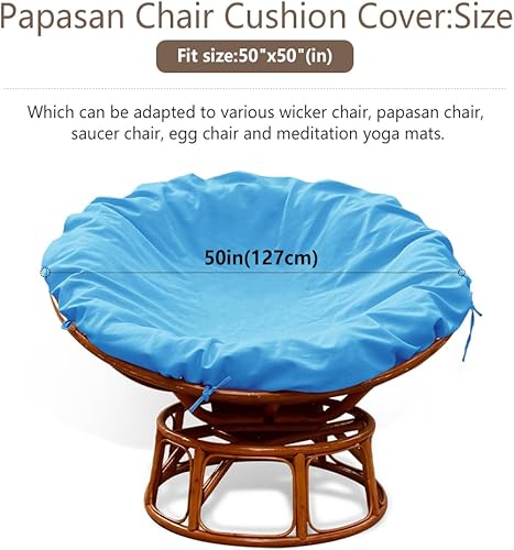 Miniatura 3 de Papasan - Funda de cojín para silla Papasan resistente al agua, apta para puertas exteriores, agradable a la piel, suave, lavable a máquina, no se