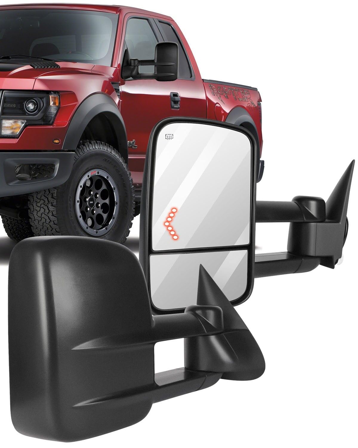 ECCPP Towing Mirrors For Chevy/GMC Silverado/Sierra 1999-2007 – Manual Telescoping & Folding - View #6