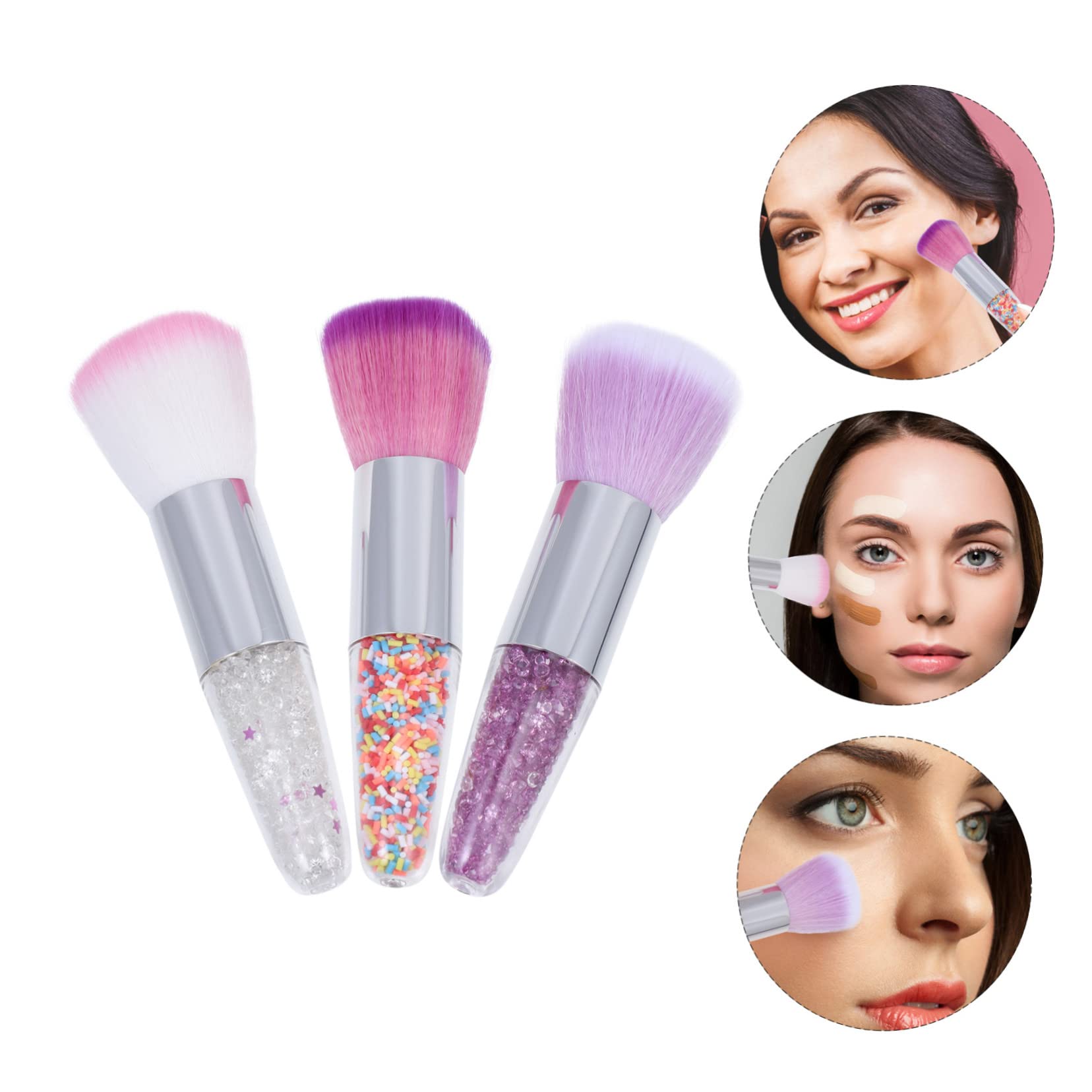 Healeved 9pezzi Pennelli Trucco Manico Corto Pennelli Per Fondotinta e Unghie Strumenti Di Bellezza Per Uso Professionale e Domestico Applicazione Precisa e Morbida Per Look Naturale