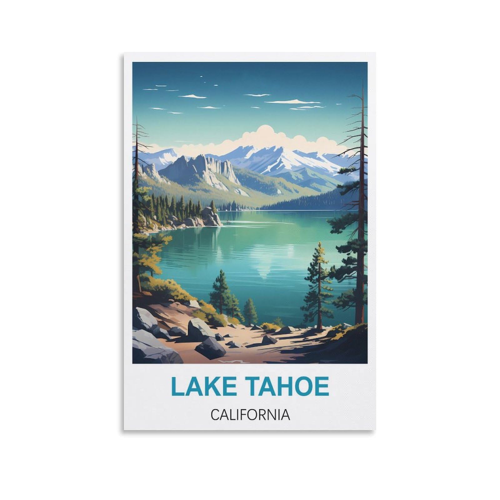 Vintage Metal Tin Sign,Lake Tahoe Californias Garden & Kitchen Poster, Inspirational Sign Home Wall Art Decor for Home Kitchen Bar Club Decoration 15x30cm