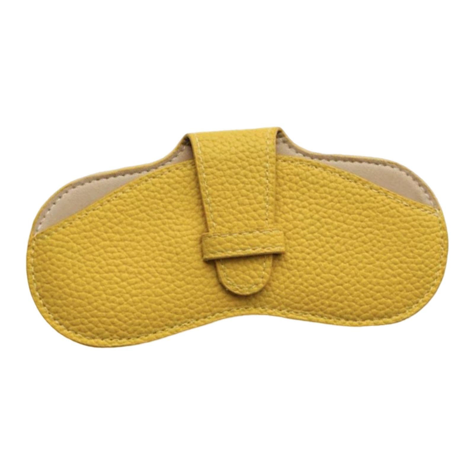 Sunglasses Case Stylish Lightweight PU Leather Solid Color Protective Sleeve Yellow|Health & Beauty | Vision Care | Eyeglass Cases-image-7
