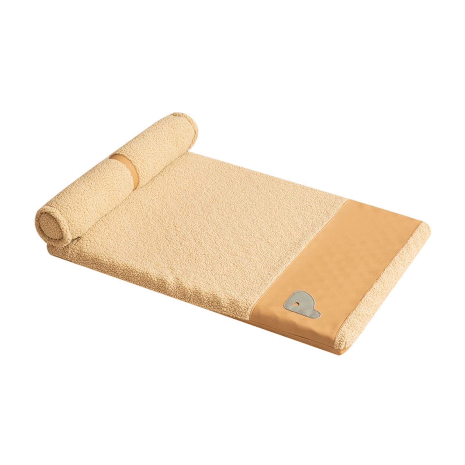 Coperta per Animali Domestici, Tappetino per Cuccia, Comodo, Multiuso, Caldo, Portatile, Lavabile, Cuscino per Gabbia per, Tappetino per, Giallo XL 75cmx55cm
