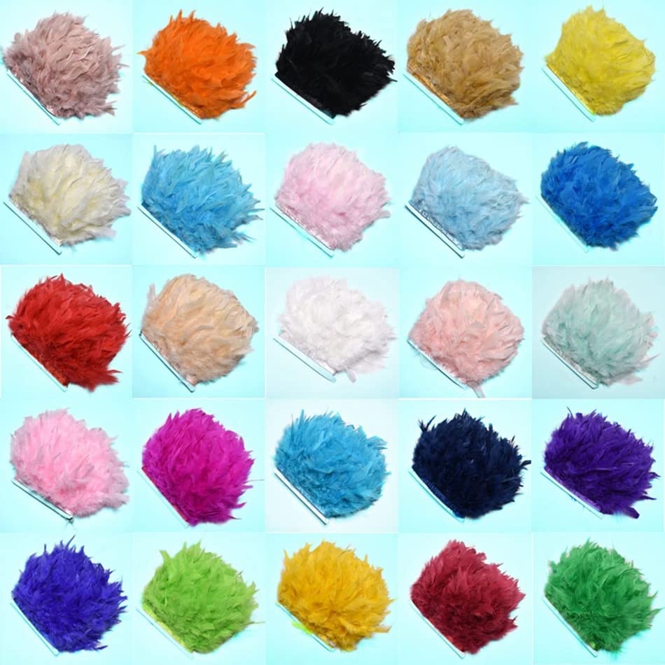 Shekyeon Frangia Di Piume Di Tacchino Marroni – 2 Metri Per Decorazioni, Costumi, Cosplay E Cucito Creativo