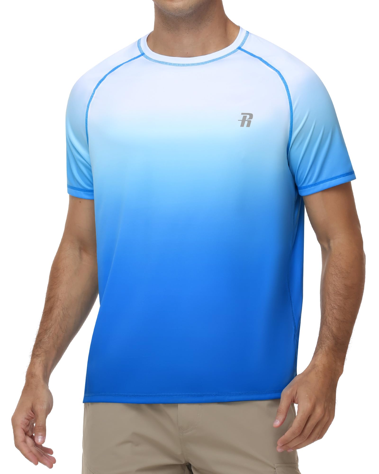 Runhit UV Shirt Herren Kurzarm, Schwimmshirt mit UPF 50+ Sonnenschutz, Schnelltrocknendes Rashguard Atmungsaktives Badeshirt für Wassersport, Surfen und Outdoor