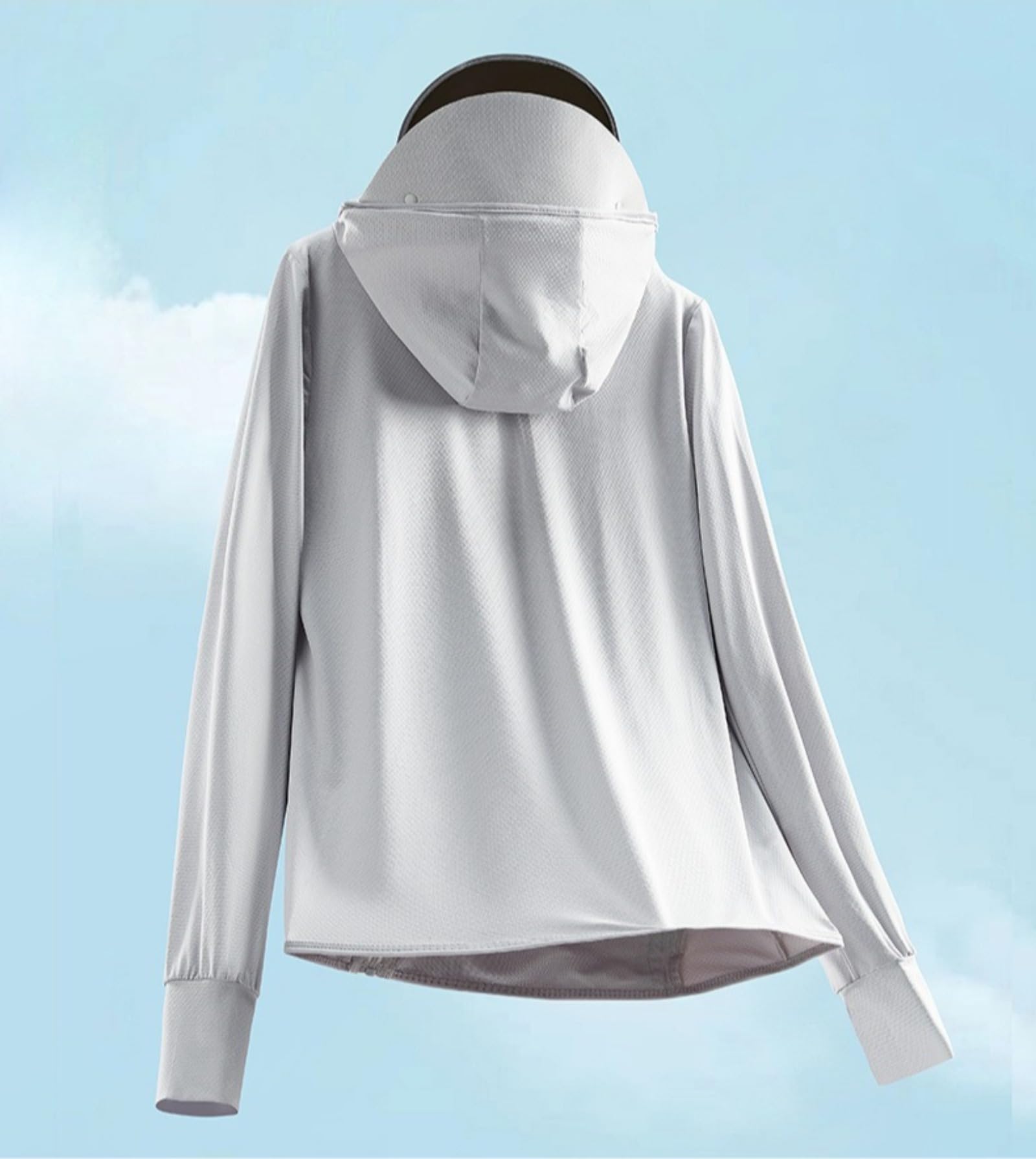 Chaqueta de protección solar con capucha para mujer, de ala ancha, máscara facial refrescante, para pesca atlética, chaqueta de rendimiento al aire libre — view 3