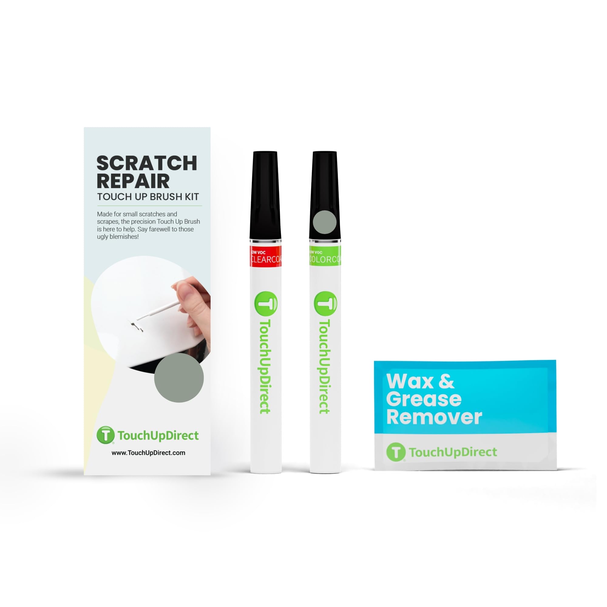 TouchUpDirect NE Cactus Gray Compatible with Ford Exact Match Scratch Repair Touch Up Paint - Brush Kit