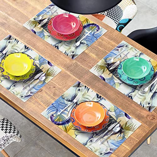 Sets de table colorés feuilles tropicales lavables pour décoration de cuisine - 8