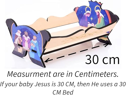 Miniatura 2 de A&C Quinceañeras and More Cama para nino dios accesorios para nino dios cama baby jesus bed cuna Reyes Magos (30 cm)