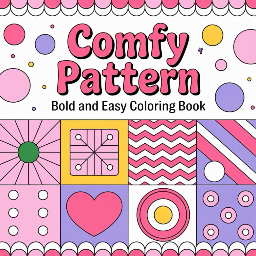 comfy pattern bold & easy coloring book