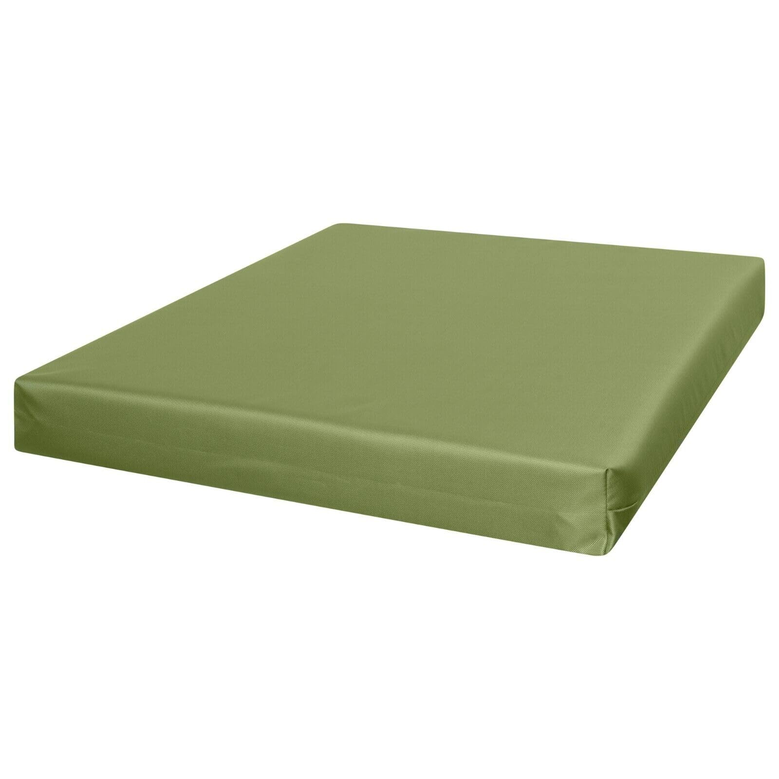 Waterproof Indoor Outdoor Chair Foam Seat Pads Seat Cushions for Rattan Chair,Your Office,Garden,and Chair Cushionswith Removable Zipper Cover 4cm Thickness (Olive Green, 50 x 54 cm / 20" x 21")