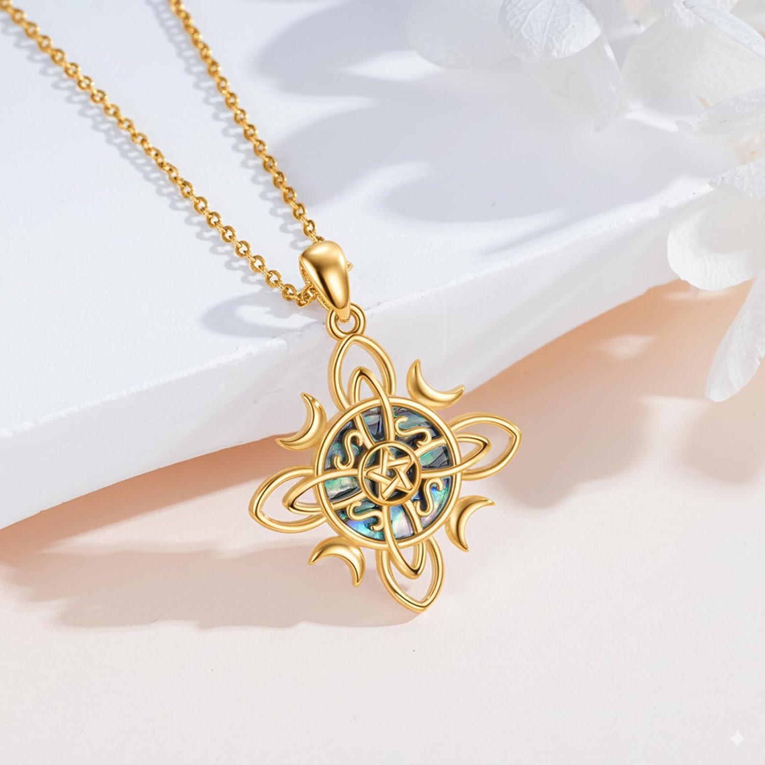 Witch Knot Necklace 925 Sterling Silver Celtic Pagan Witchy Pendant Wiccan Jewelry Gifts for Women Mom - Image 2