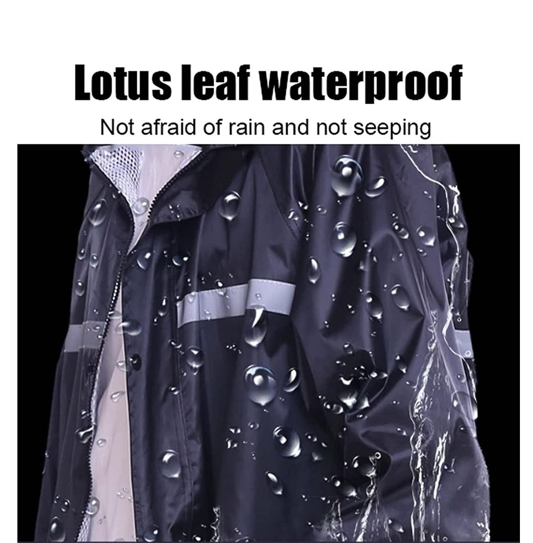 Chubasquero Chubasquero Largo De Doble Capa para Adultos, Poncho De Lluvia Reflectante De PVC, Chubasquero con Capucha Reutilizable Ponchos De Lluvia Impermeables(XL)