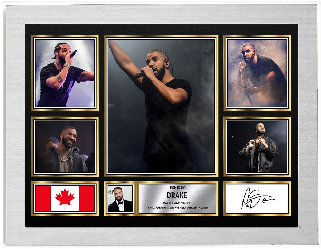 Music Star Signed Autograph Photograph Display - Perfect for Hip Hop Fans, A2 Poster + White Frame - Limited Edition Autograph Fan Gift – Collectible Memorabilia Merchandise