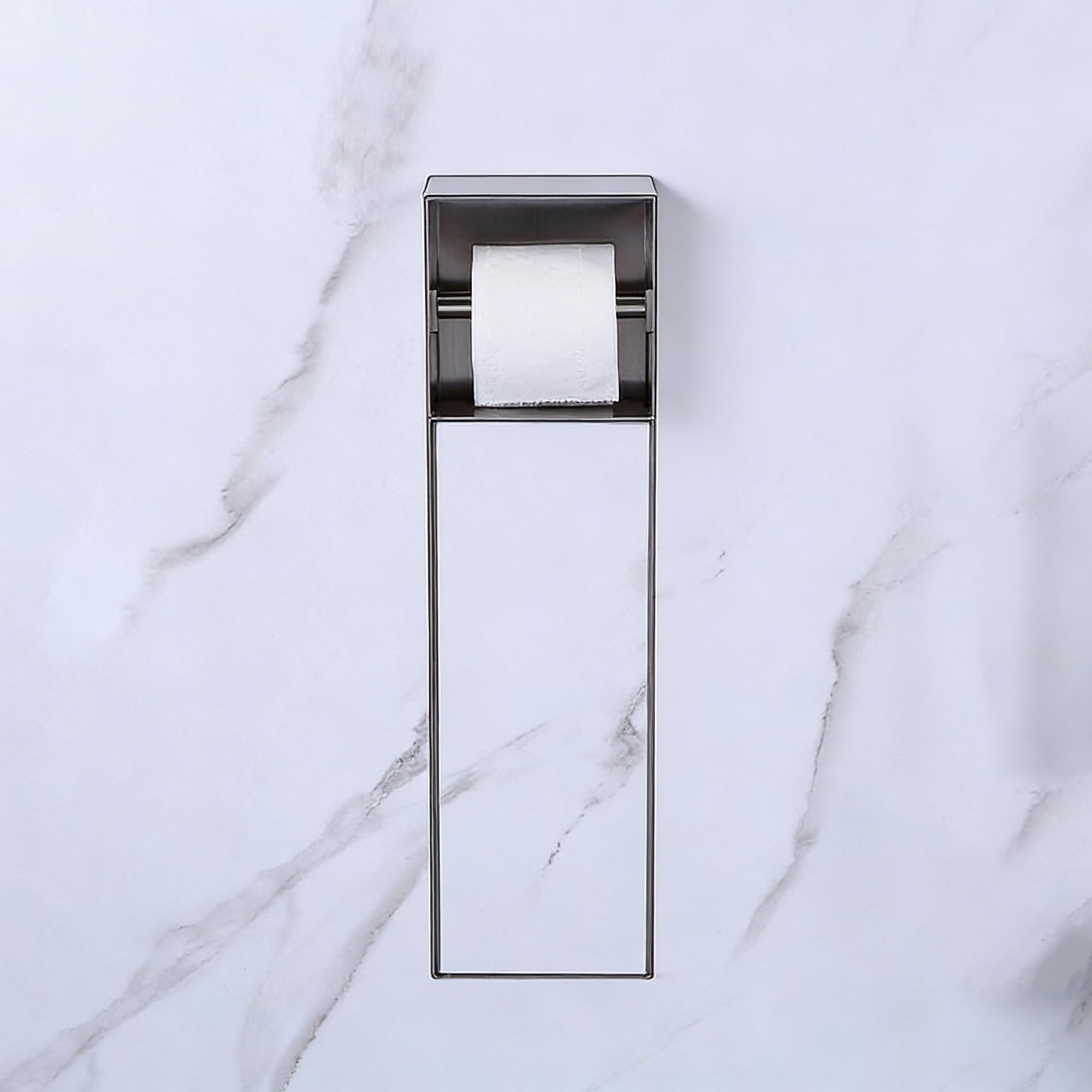 inless Porte-papier toilette encastré en acier – Design gris Slish pour salle de bain et douche – Parfait pour la maison, les hôtels et les routiers – et gain de place