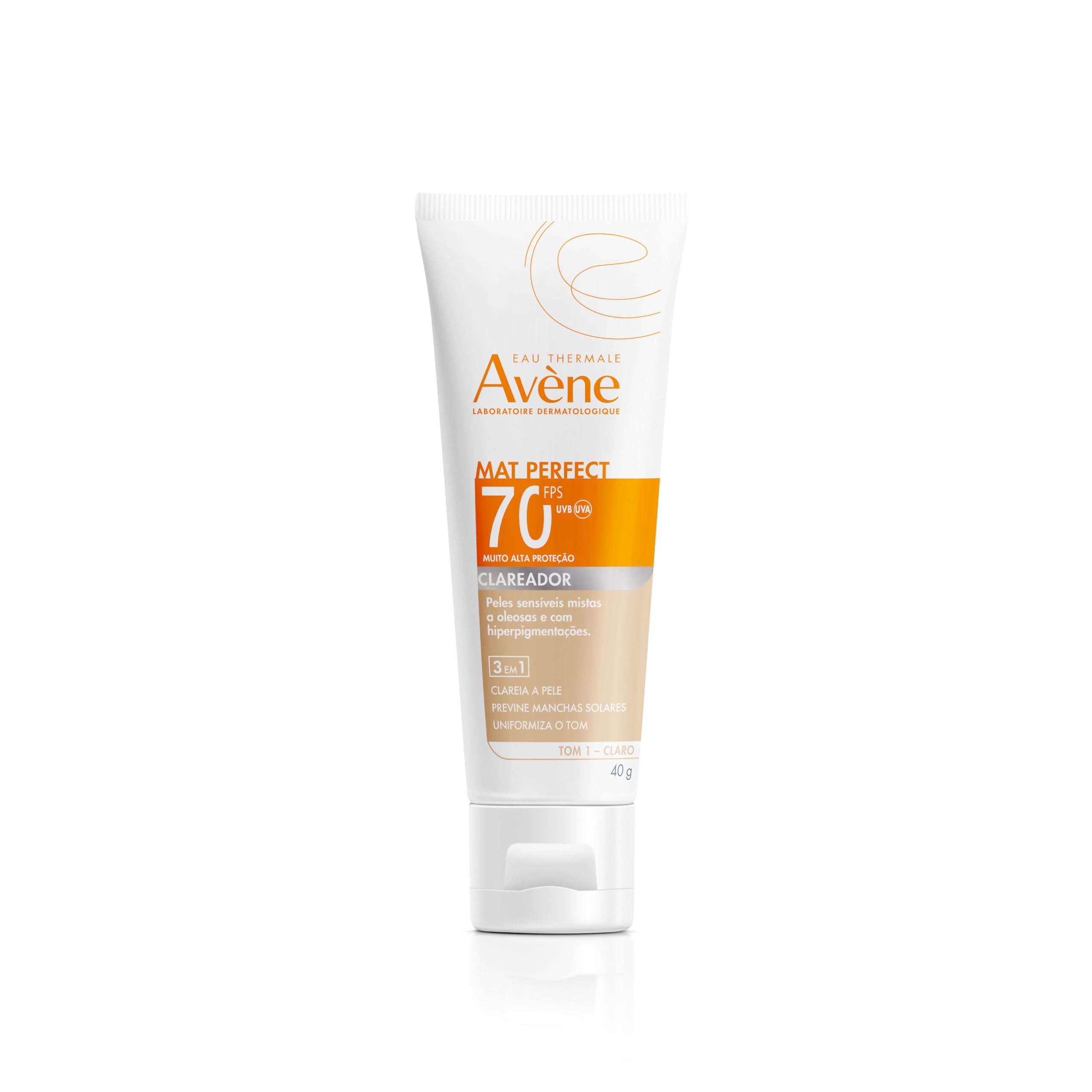 Avène Protetor Solar Facial Fluido Mat Perfect Clareador FPS 70 Tom Claro Fluido