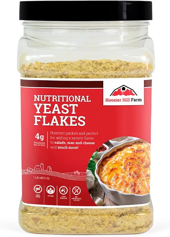 Hoosier Hill Farm Nutritional Yeast Flakes, 1LB (Pack of 1)