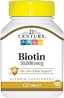 Vista 1 de 21st Century Biotina 10000 mcg, 120 tabletas (paquete de 3)