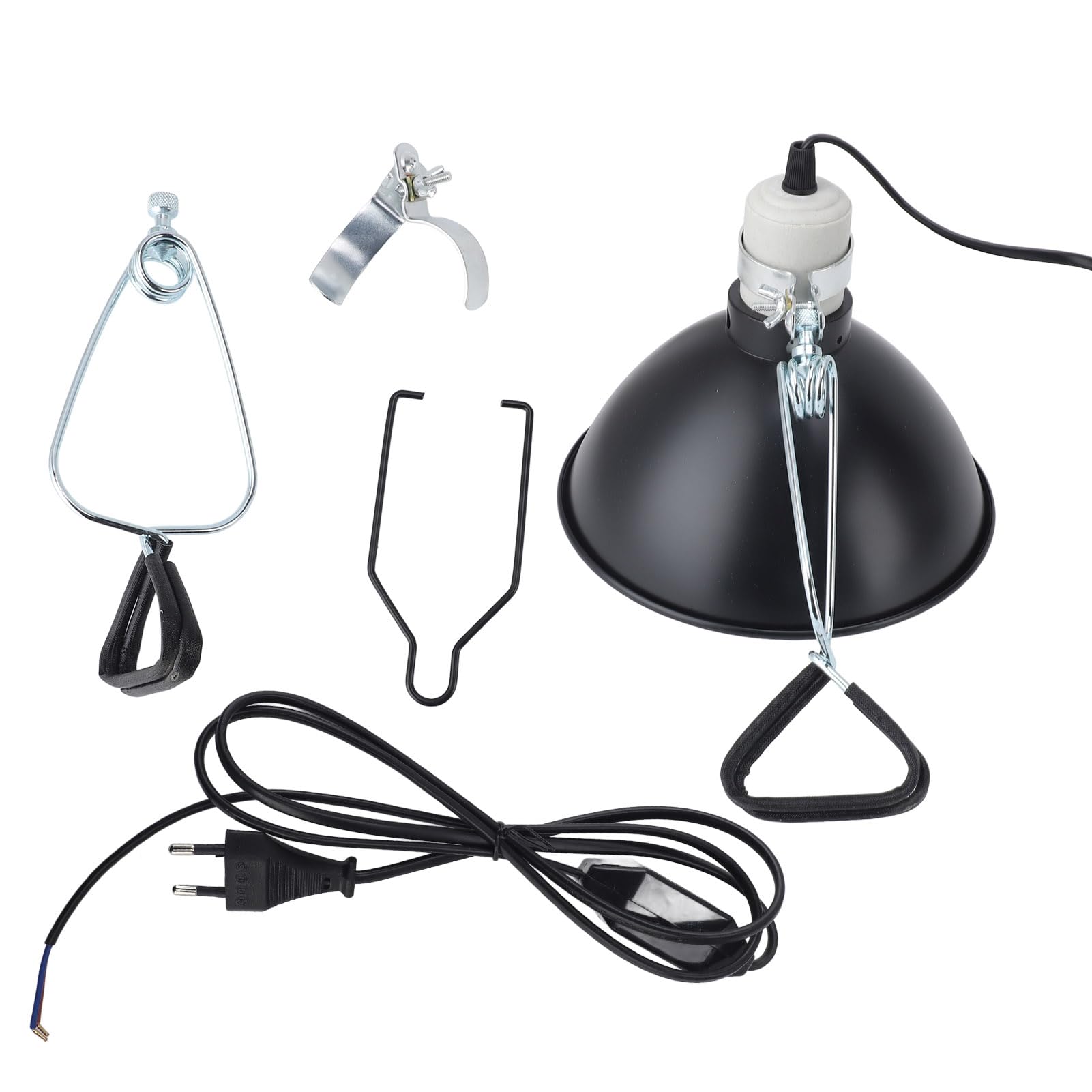 DAUZ Paralume per Rettili, Potenza 300 W UVA UVB Simulazione del Riscaldamento Efficiente del Sole Installazione Semplice Lampada a Cupola per Lucertole Tartarughe Serpenti (Spina