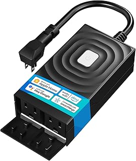 meross Smart Outdoor Plug, Waterproof WiFi Outdoor Outlet, Compatible with Apple HomeKit, Amazon Alexa, Google Assistant and SmartThings, Remote Control, Timer, FCC and ETL Certified
