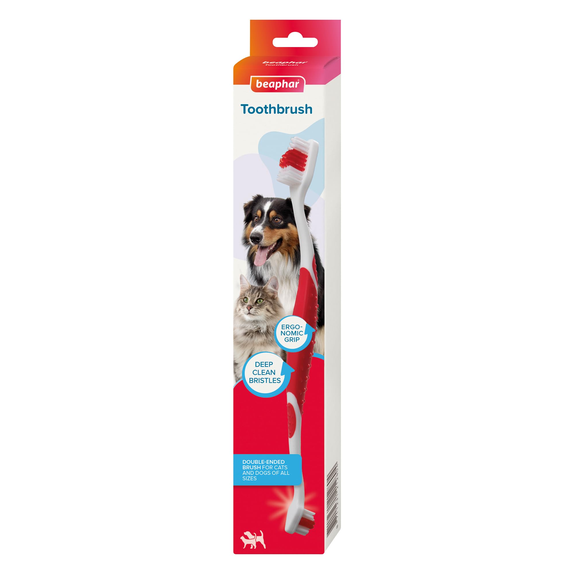 Beaphar - Double-Ended Toothbrush With Ergonomic Grip - Dental Care For Cats & D
