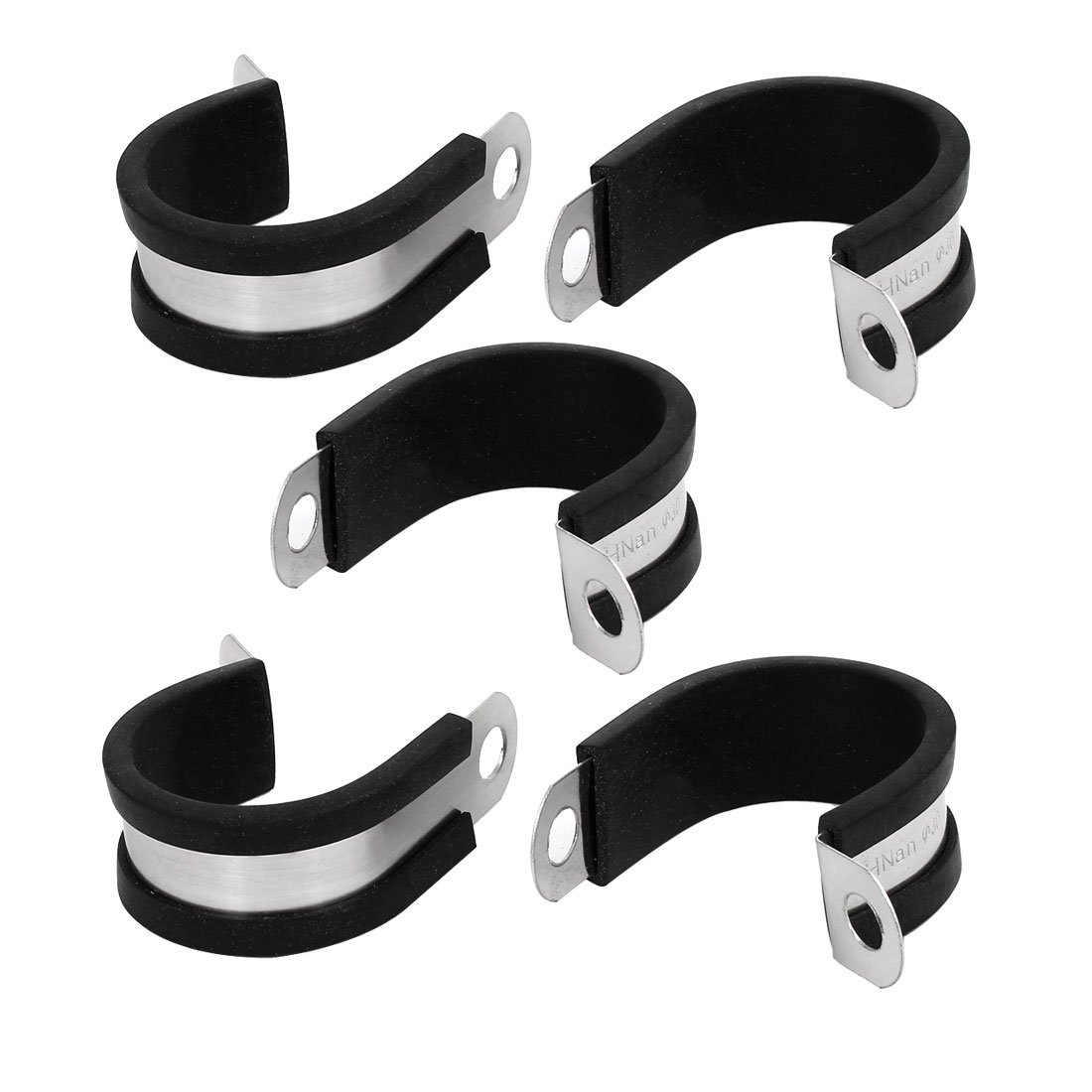 Aexit 30mm Dia Clamps EPDM Rubber Lined P Clips Water Pipe Tube Clamps Strap Clamps Holder 5pcs