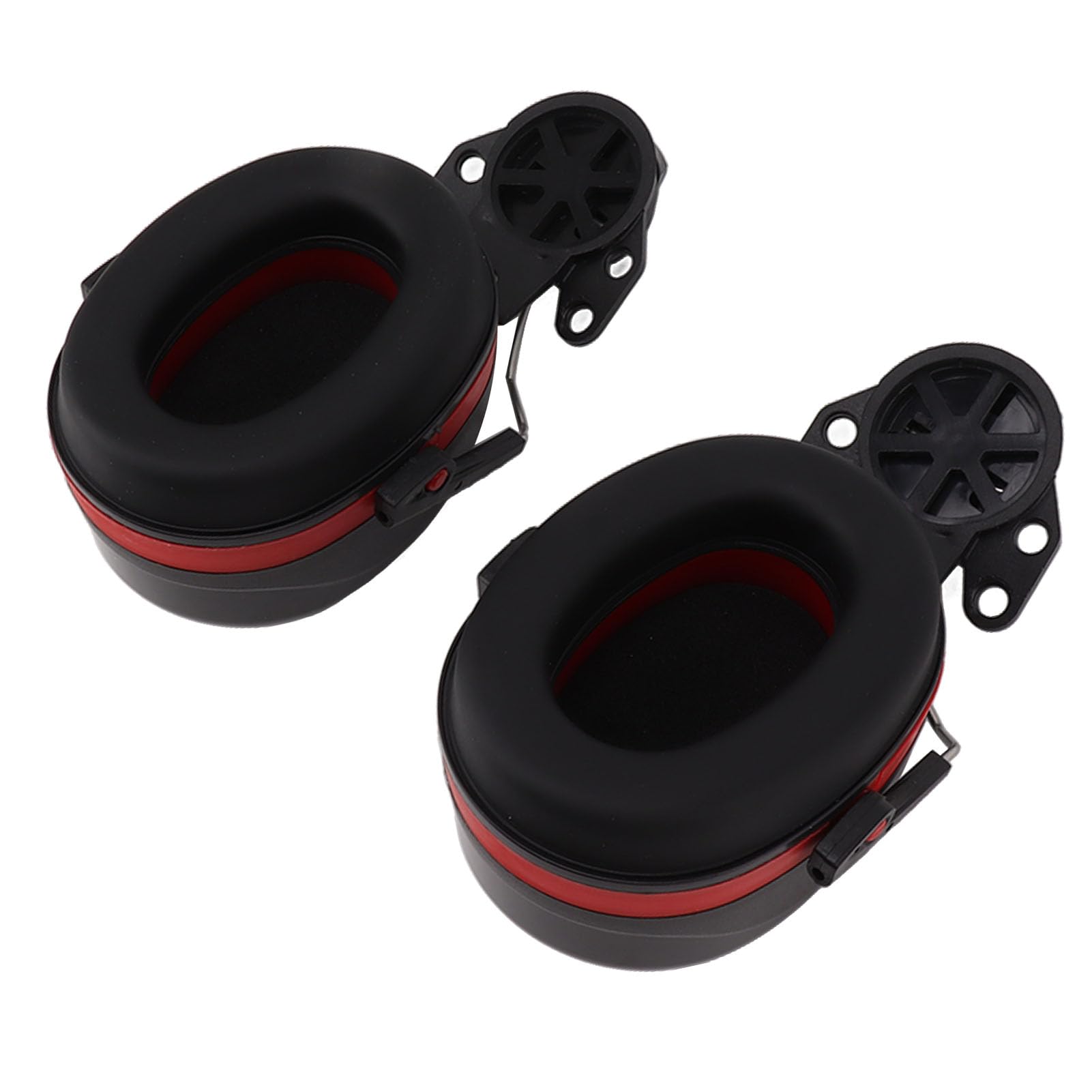 ZIZEV Helmet Earmuffs, Adjustable Noise Blocking Hearing Earmuffs for Construction Site Workers (Black Red)