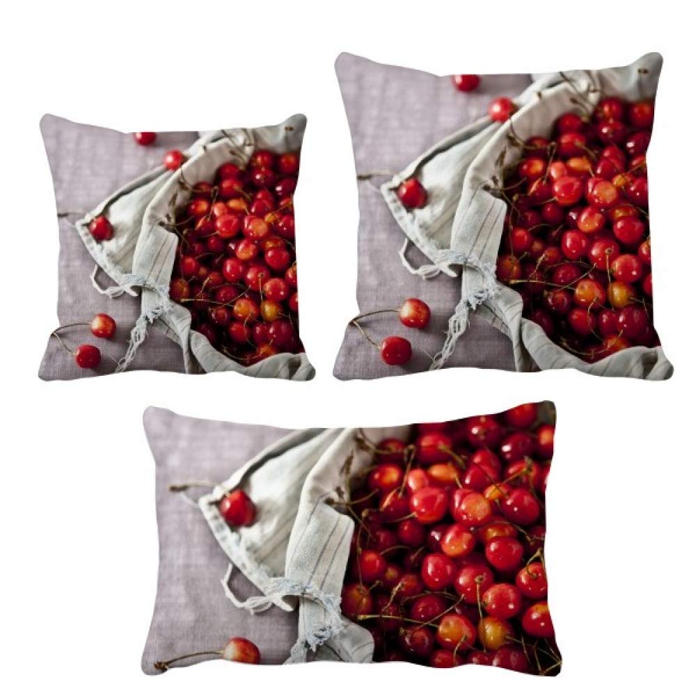 Housse de coussin fruits rouges pour canapé ambiance cocooning