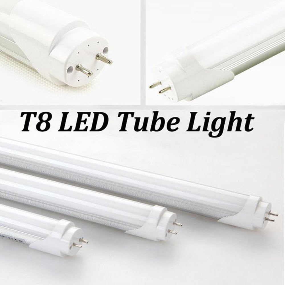 Easy-Installing &Eco-Friendly T8 LED Tube Light - 4FT 47" 120CM 14W (32W Equivalent), Double-End Powered, Milky Cover, Works from 85-265VAC Fluorescent Replacement Lamp (4, 4ft Cool White 6000K-6500K)
