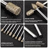 shengbenhao Zestaw wierteł diamentowych, 20 szt., akcesoria do narzędzi obrotowych, zestaw do rzeźbienia w kamieniu z trzpieniem 1/20.3 cm, do kamienia, ceramiki, szkła, rzeźbienia, szlifowania
