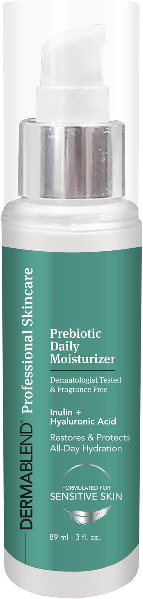 Prebiotic Daily Moisturizer 3 fl oz, Lightweight Moisturizer with All-Day Hydration, Prebiotic Inulin, Probiotics & Hyaluronic Acid, Ideal for Sensitive Skin, Fragrance-Free Non-Comedogenic