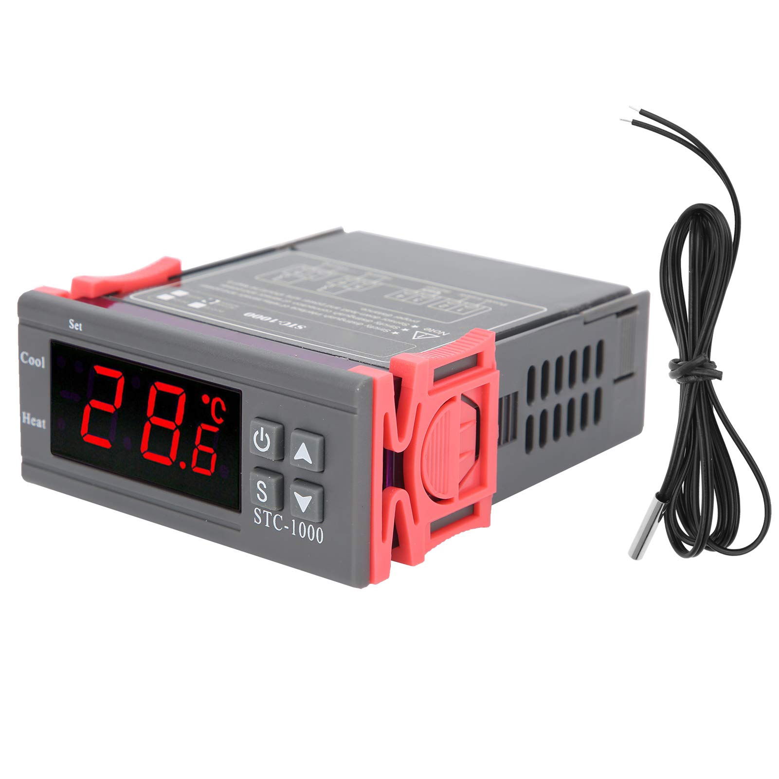 STC‑1000 Digital Temperature Controller LCD Outlet Cooling Heating Thermostat Pymeter Sensor AC 110‑220V -40℃-99.9℃