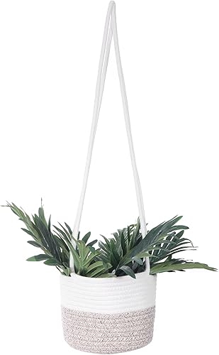 Miniatura 10 de Cesta colgante para macetas, cuerda de yute, colgadores para plantas colgantes de interiores, soporte para plantas colgantes de hasta 7 pulgadas,