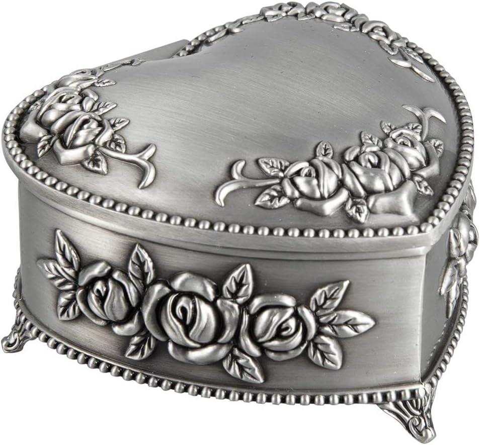 Vintage Metal Piano Trinket Box: Jewelry Storage Bin