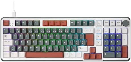 RK ROYAL KLUDGE C98 FR Mechanical Gaming Keyboard, Hall Effect Magnetic Switch, Wired RGB 95%, Quick Trigger Adjustable, 8KHz Refresh Rate, Pro Web Driver for Mac&Win, French AZERTY