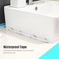 Vista 2 de Garosa Cinta autoadhesiva para calafatear, tira selladora acrílica de PVC, 1.496 in x 12.5 ft, para baño, cocina, pared, estufa, inodoro y bañera