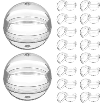 sewroro pack of 100 capsules for chewing gum machines round empty capsules balls transparent plastic containers easter bases filling material for party gifts